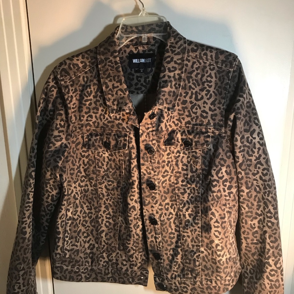 William Rast Leopard Denim Jacket Junior Size XL
